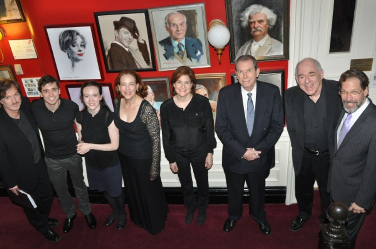 Matthew Sullivan, Matt Doyle, Amelia Pedlow, Harriet Harris, Roma Torre, Richard Easton and Lenny Wolpe are joined by David Staller at 