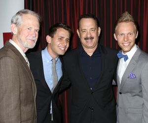 Joseph Robinette, Benj Pasek, Tom Hanks, Justin Paul  Photo