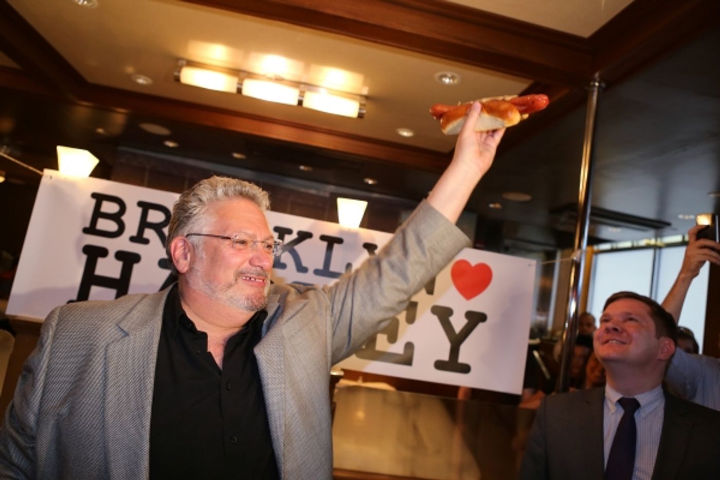 Photo Coverage: Harvey Fierstein and KINKY BOOTS Celebrate the Brooklyn Diner's New 'Harvey Hot Dog'!  Image