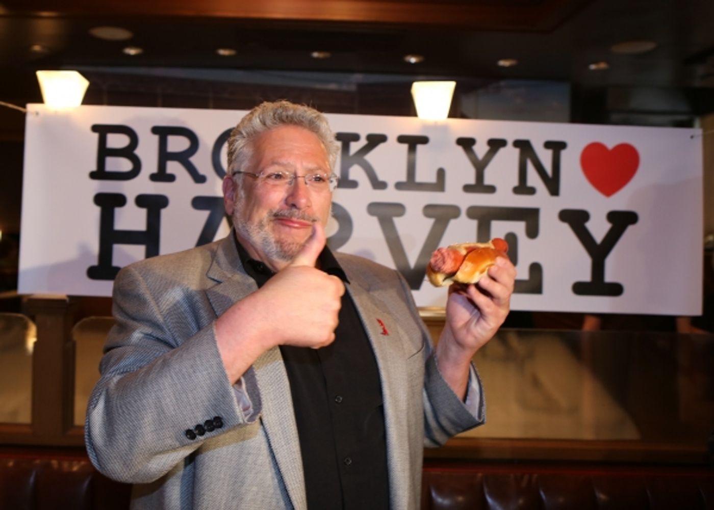 Photo Coverage: Harvey Fierstein and KINKY BOOTS Celebrate the Brooklyn Diner's New 'Harvey Hot Dog'!  Image