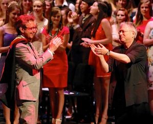 Thomas Schumacher, left, was guest speaker at the UNCSA high school commencement cere Photo