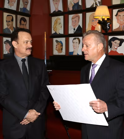 Tom Hanks with Sardi''s managing partner Max Klimavicius Photo