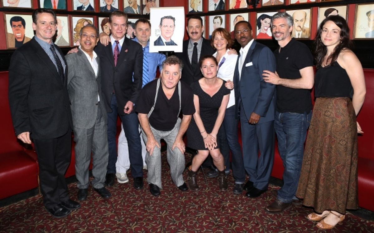 Tom Hanks with the cast of Broadway''s ''Lucky Guy''  at 
