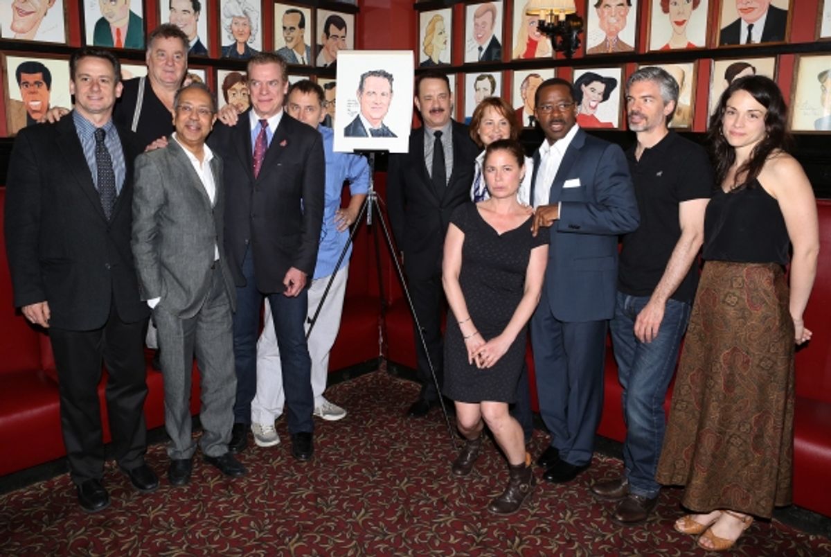 Tom Hanks with the cast of Broadway''s ''Lucky Guy''  at 