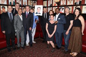 Tom Hanks with the cast of Broadway''s ''Lucky Guy''  Photo