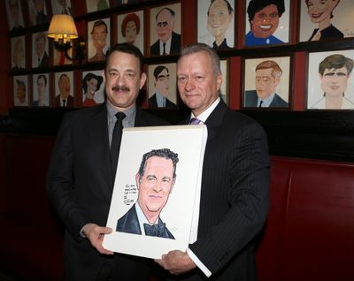 Tom Hanks with Sardi''s managing partner Max Klimavicius  Photo