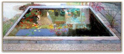 John Evans, MELODY, Oil on Canvas, 40'' x 96'' Photo