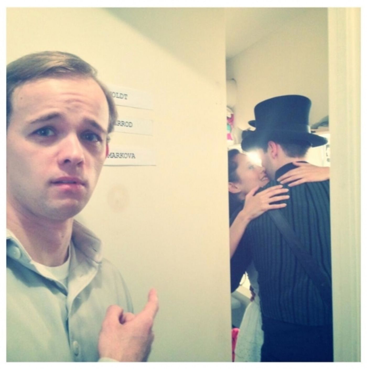 Photo Flash: Saturday Intermission Pics, May 25 - Cast of KINKY BOOTS Braves the Rain, Holland Taylor, & More! Image