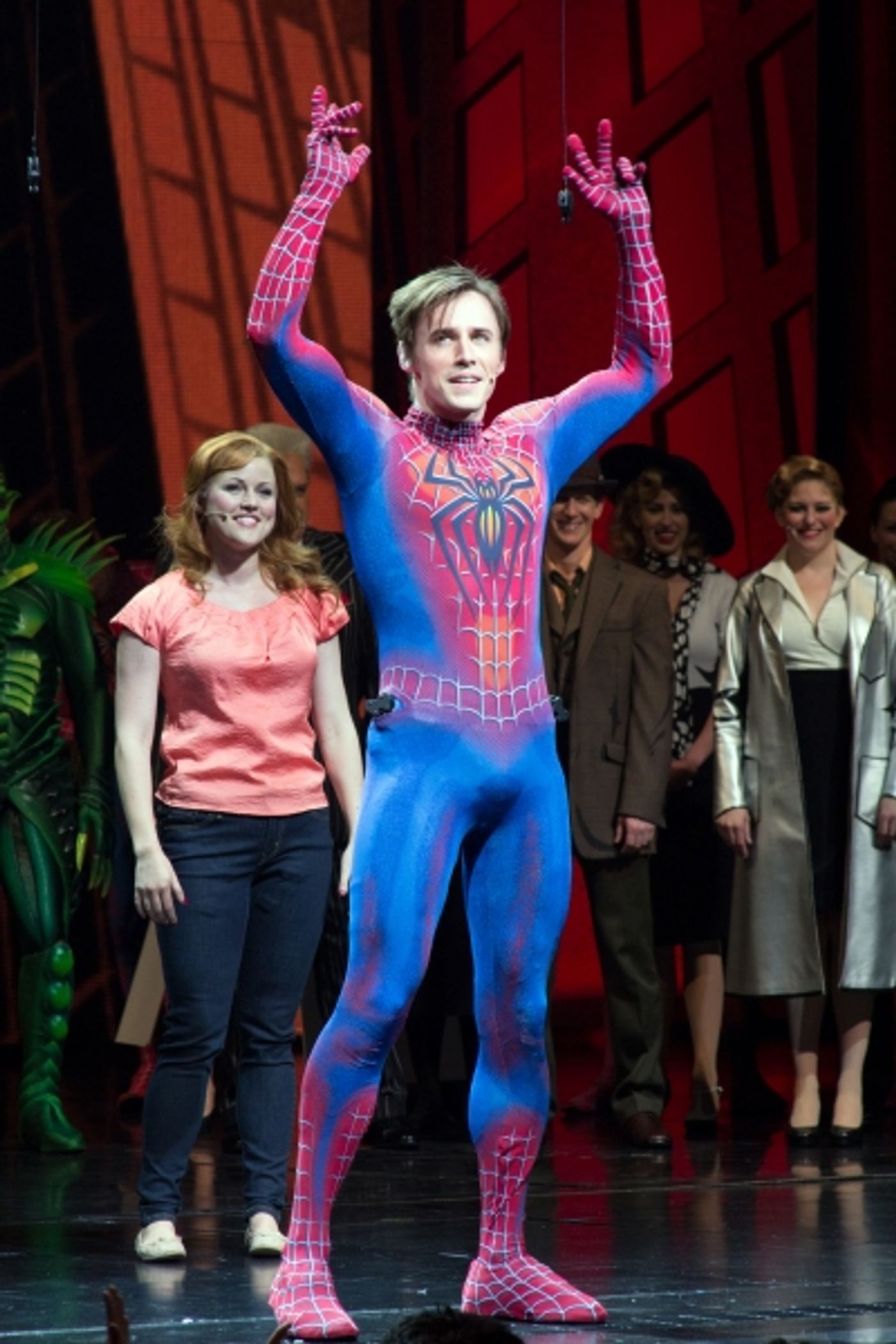 Photo Coverage: Bono & The Edge Join SPIDER-MAN Cast to Celebrate 1000 Performances on Broadway! Image