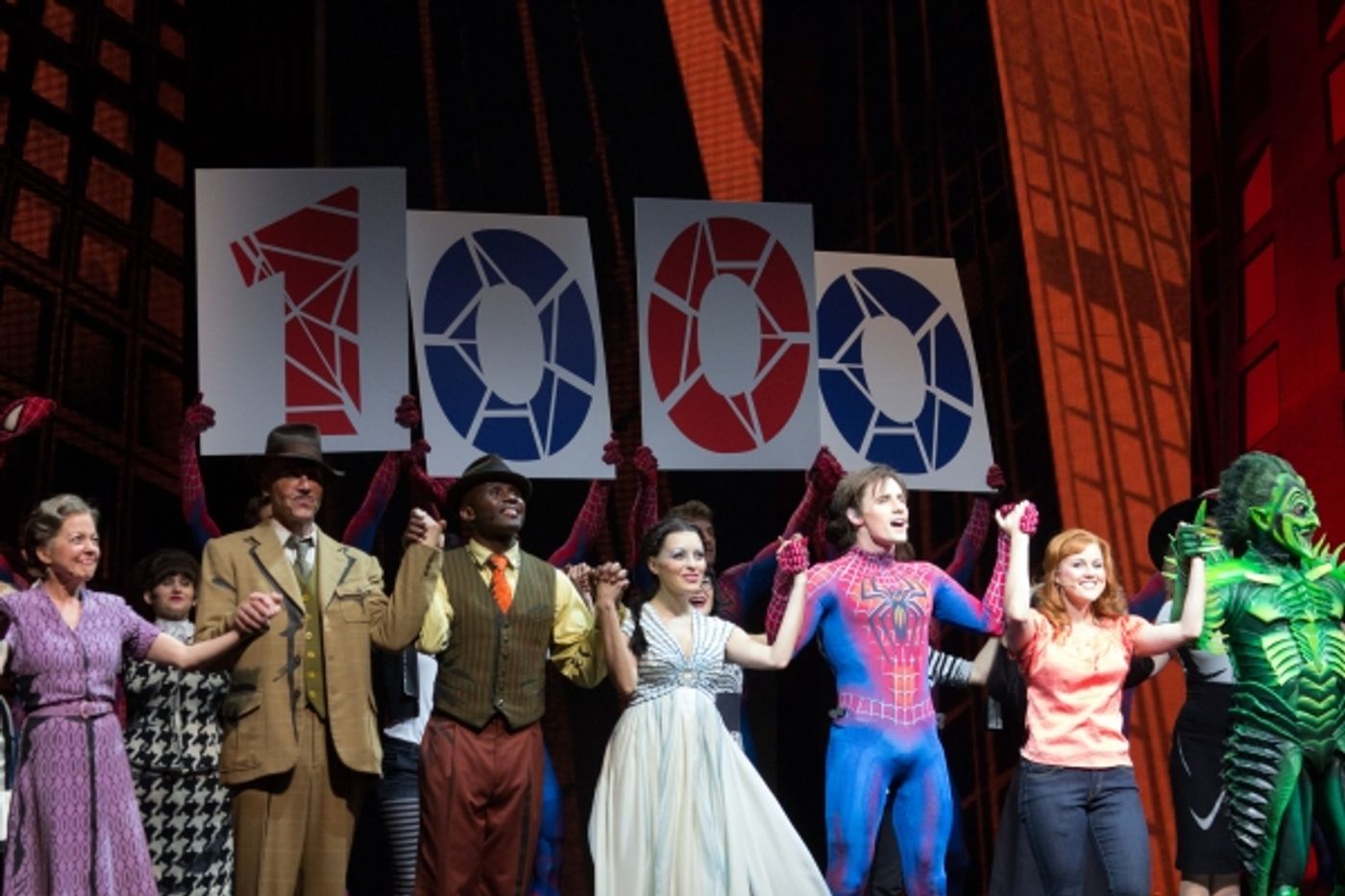 Photo Coverage: Bono & The Edge Join SPIDER-MAN Cast to Celebrate 1000 Performances on Broadway! Image