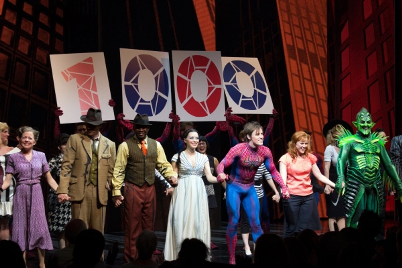 Photo Coverage: Bono & The Edge Join SPIDER-MAN Cast to Celebrate 1000 Performances on Broadway! Image