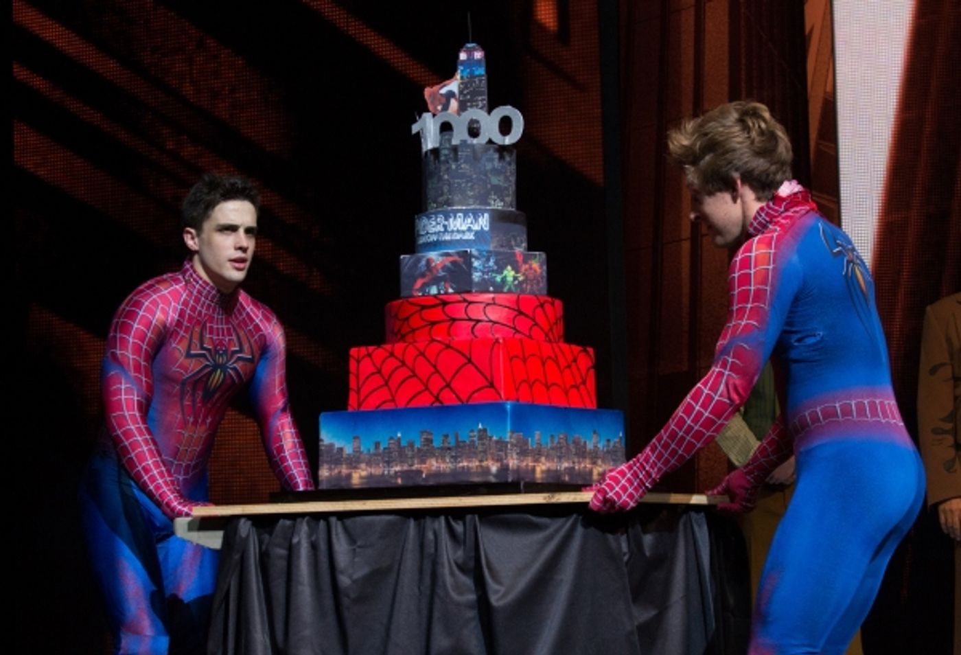 Photo Coverage: Bono & The Edge Join SPIDER-MAN Cast to Celebrate 1000 Performances on Broadway! Image
