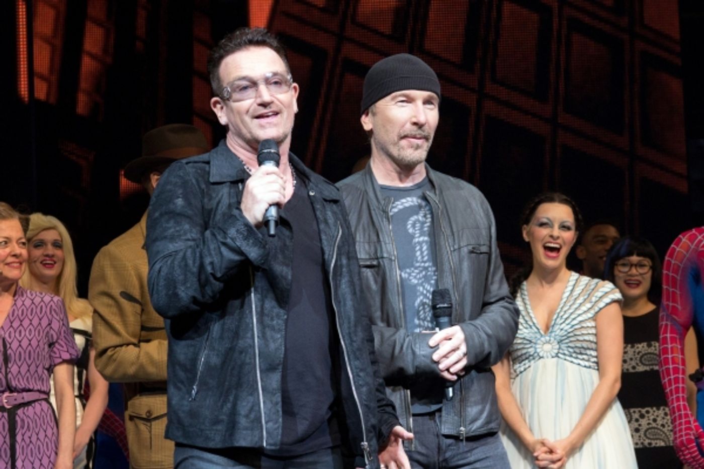 Photo Coverage: Bono & The Edge Join SPIDER-MAN Cast to Celebrate 1000 Performances on Broadway! Image