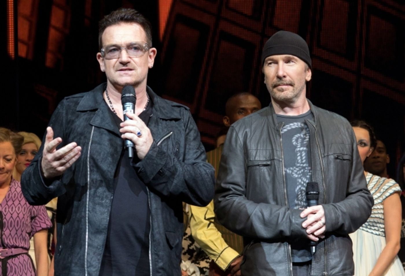 Photo Coverage: Bono & The Edge Join SPIDER-MAN Cast to Celebrate 1000 Performances on Broadway! Image