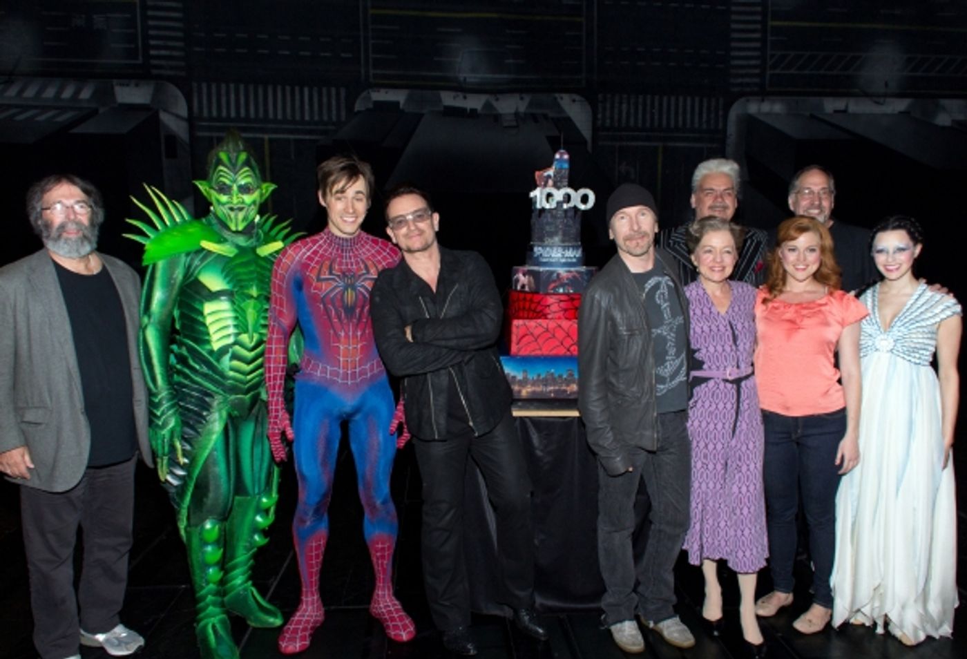 Photo Coverage: Bono & The Edge Join SPIDER-MAN Cast to Celebrate 1000 Performances on Broadway! Image