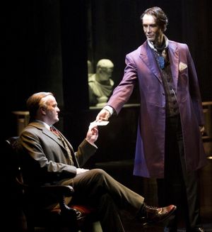 James Black as Mycroft Holmes and Todd Waite as Sherlock Holmes Photo