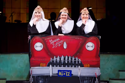 Stephanie Wahl (Sister Mary Leo), Jeanne Tinker (Sister Mary Paul), and Christine Mil Photo