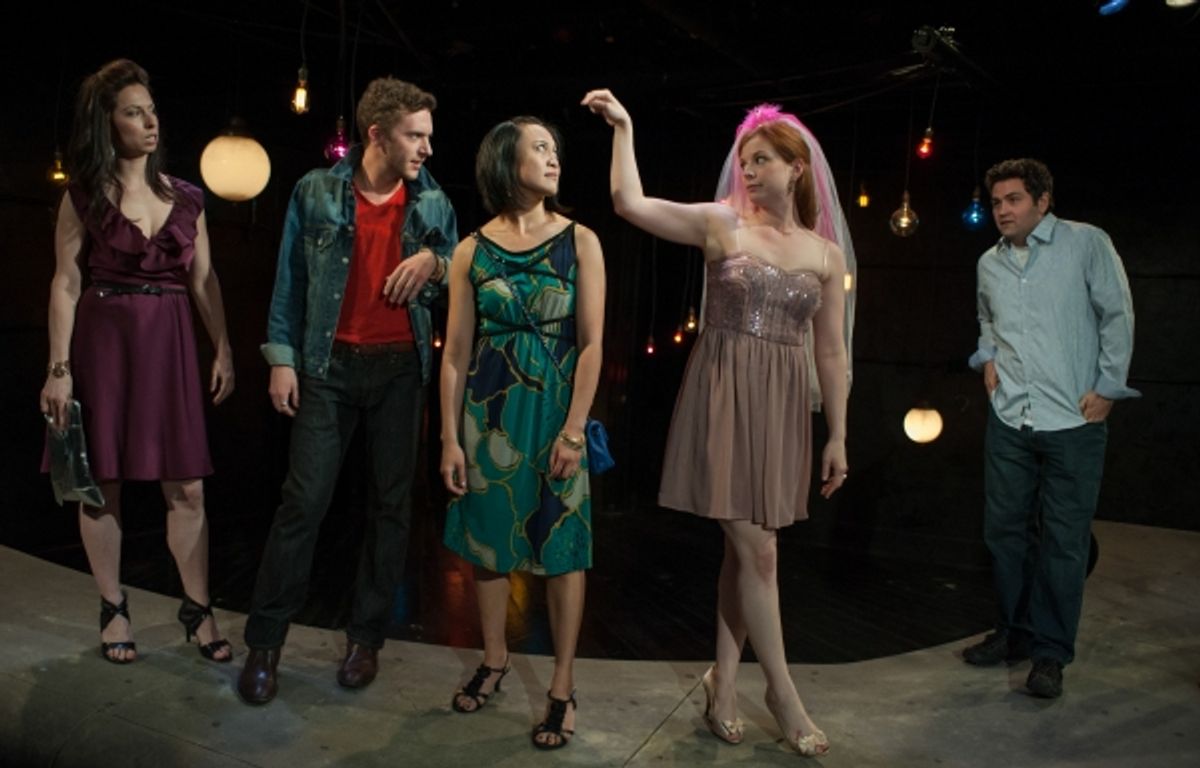Melissa (Audrey Francis), Eddie (Andrew Goetten), Linda (Emjoy Gavino), Marnie (Darci Nalepa) and Frank (Brian King) in The Drunken City  at 