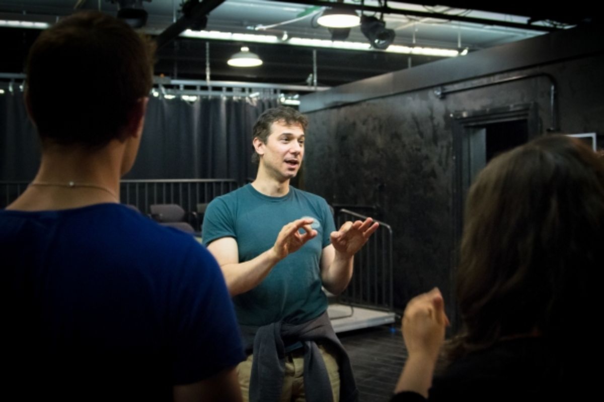 Director David Prete in rehearsal for Fat Pig  at 