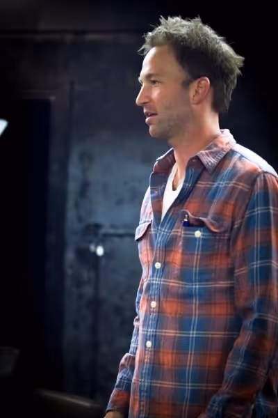 Josh Bywater in rehearsal for Fat Pig  Photo