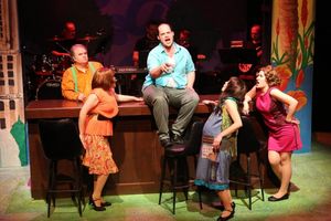 Joel Hackbarth (in back) as the narrator, Kimi Short as One True Love, Zachary Allen Farmer as Charles Bukowski, Chrissy Young as Frances, and Marcy Wiegert as Bukowski''s first publisher, singing ''Love is a Dog from Hell'' @ BroadwayWorld Joel Hackbarth (in back) as the narrator, Kimi Short as One True Love, Zachary Allen Photo