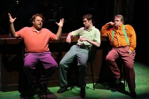 Nicholas Kelly, Ryan Foizey, and Joel Hackbarth as three hipsters Photo