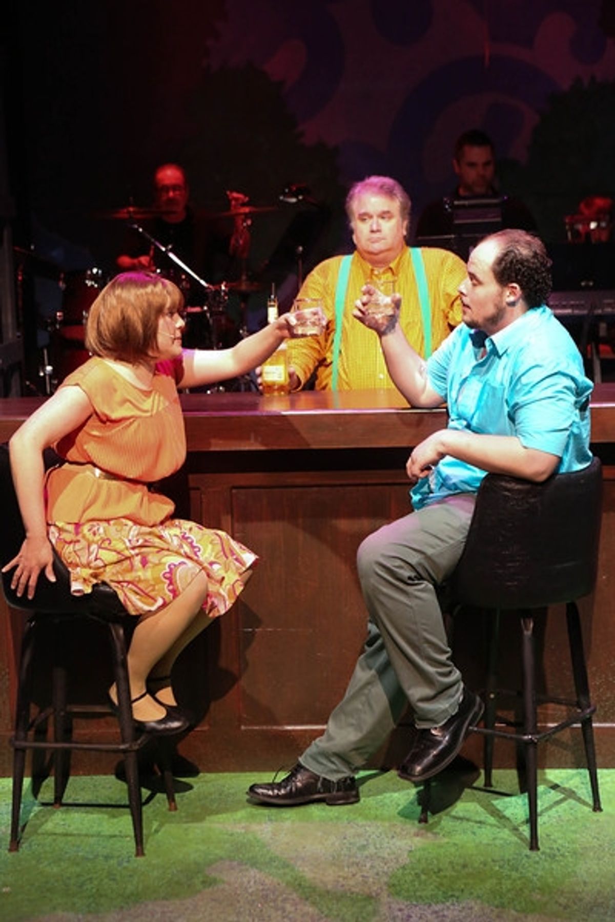 Kimi Short as One True Love and Zachary Allen Farmer as Charles Bukowski (with Joel Hackbarth behind the bar), singing the drunken ''Chaser of My Heart'' at 