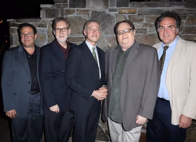 Michael Greif, Michael Korie, Scott Frankel, Richard Greenberg, Tim Sanford  Photo