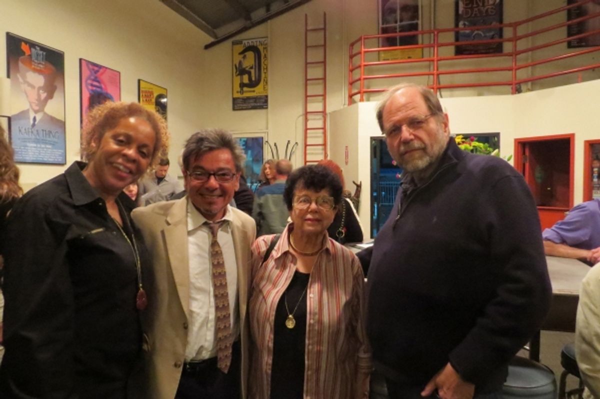 Roxanne Mayweather, Bill Castellino, former LA Times Theatre Critic Sylvie Drake, Odyssey Theatre Ensemble Artistic Director Ron Sossi at 