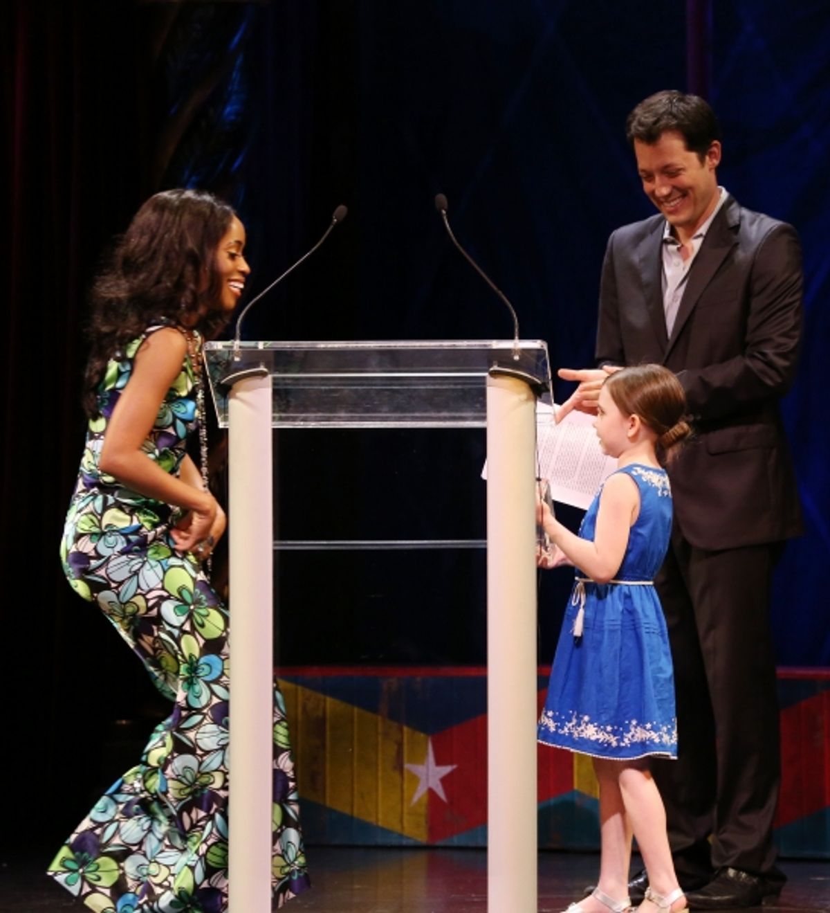 Valisia LeKae, Jillian Lebling, John Tartaglia  at 