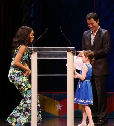 Valisia LeKae, Jillian Lebling, John Tartaglia  Photo