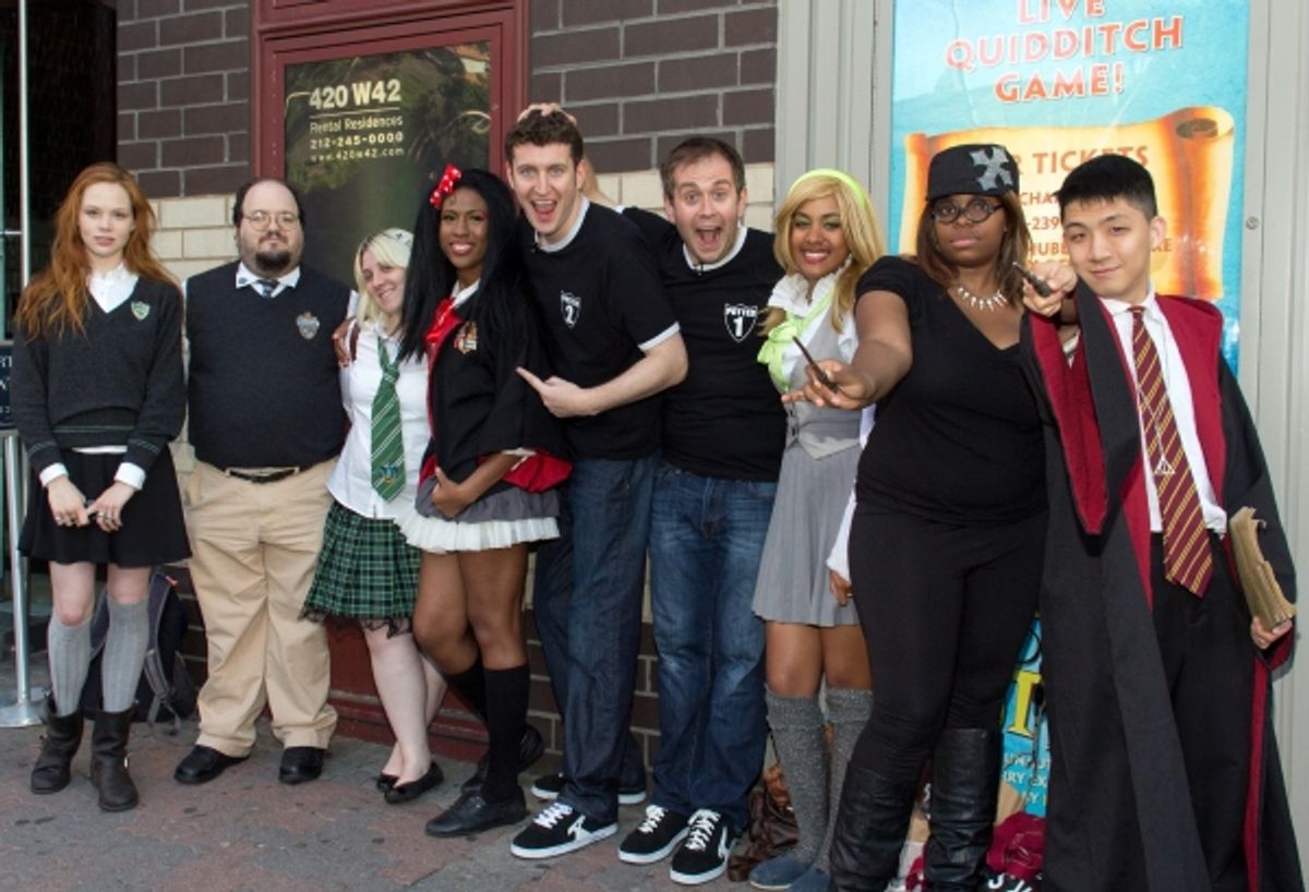 Daniel Clarkson and Jefferson Turner with Harry Potter fans at 