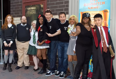 Daniel Clarkson and Jefferson Turner with Harry Potter fans Photo