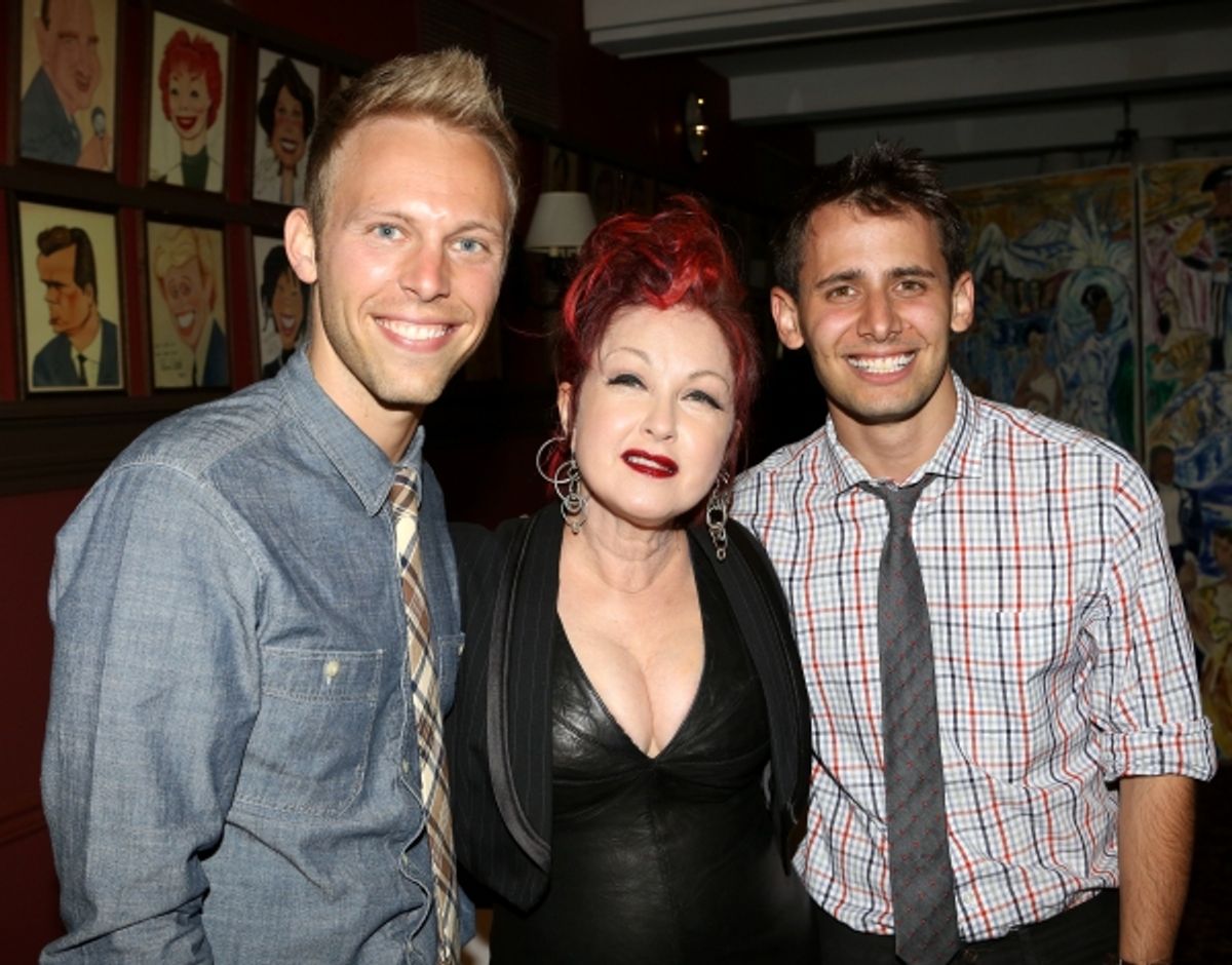 Justin Paul, Cyndi Lauper, Benj Pasek  at 