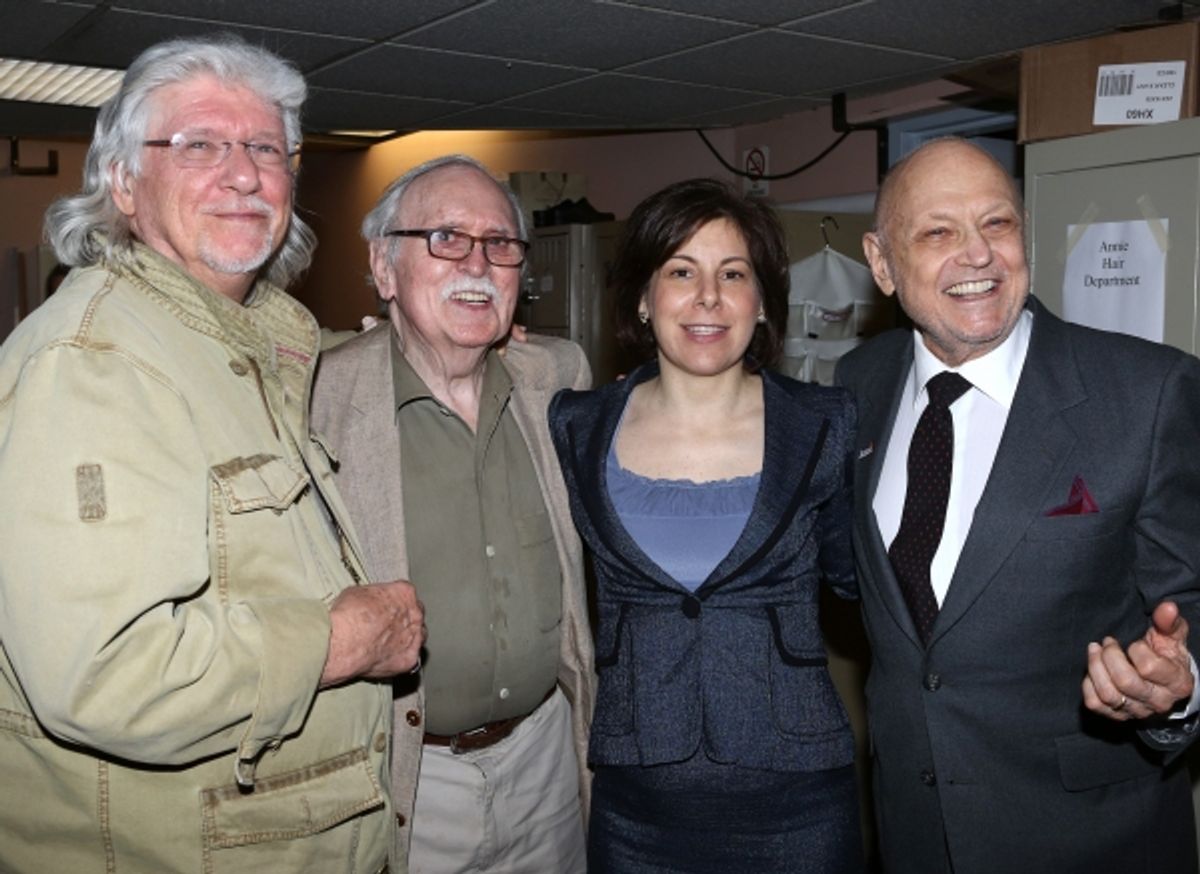 Martin Charnin, Thomas Meehan, Producer Arielle Tepper Madover, Charles Strouse at 