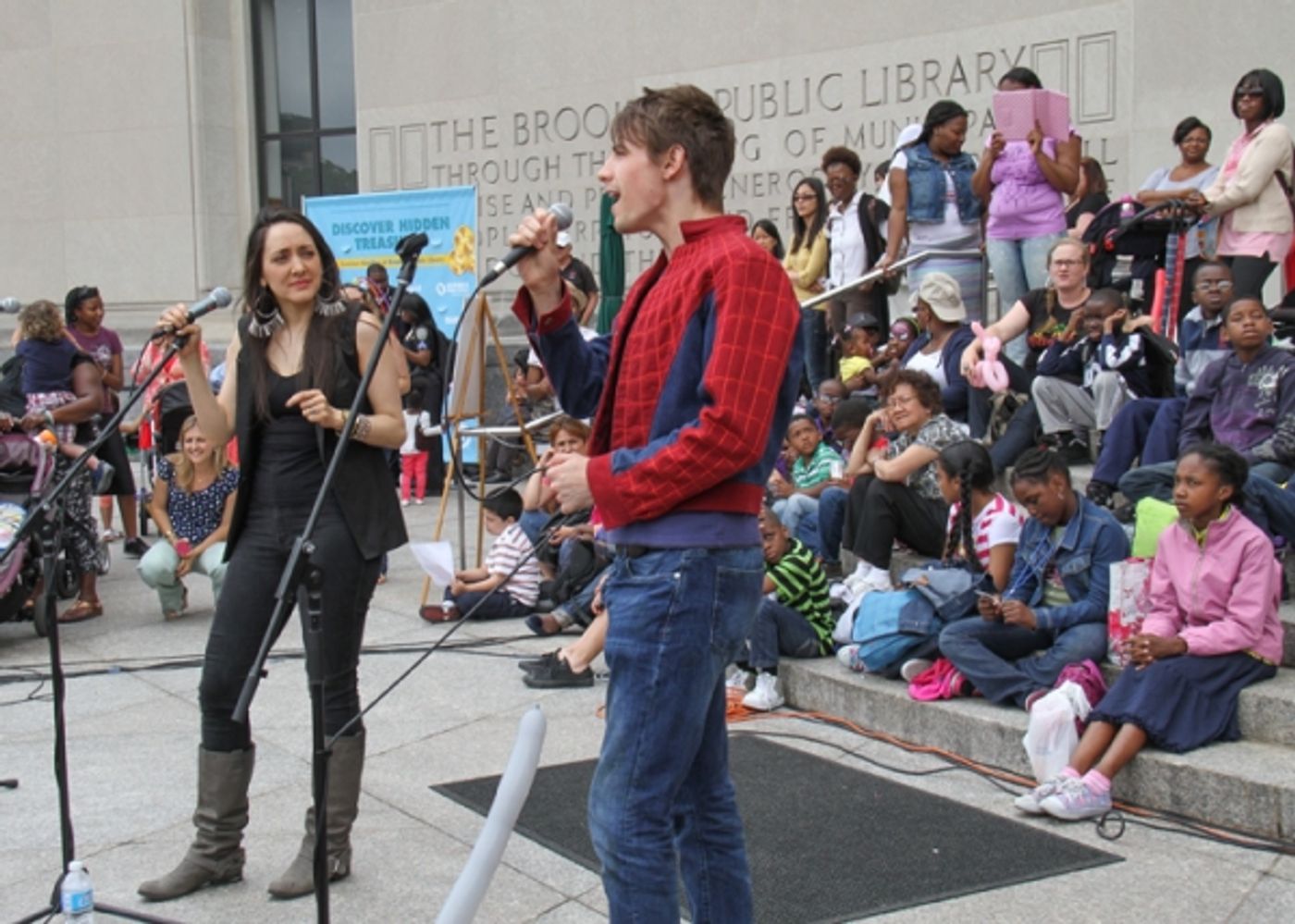 Photo Flash: Cast of SPIDER-MAN Performs at Brooklyn Public Library Image