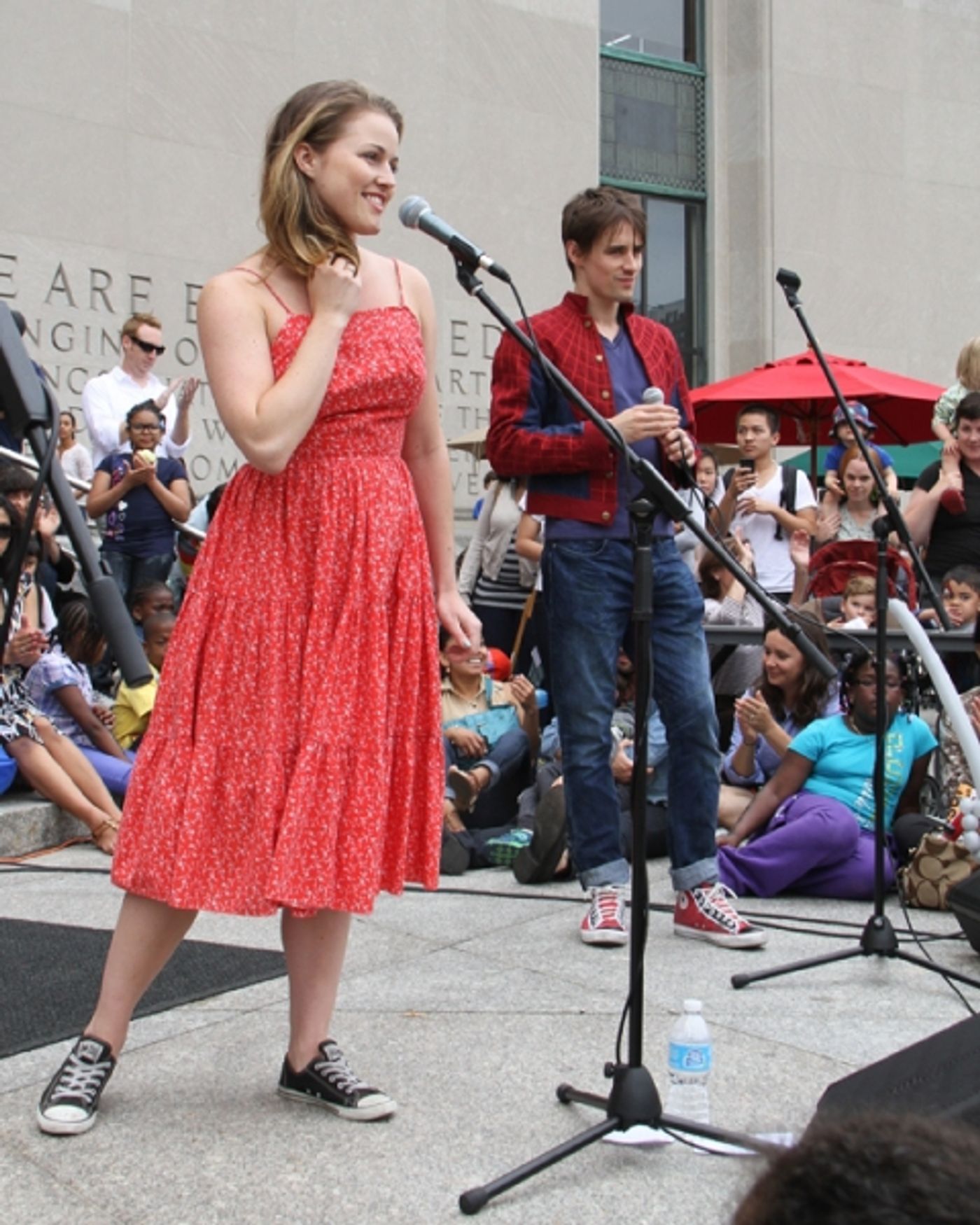 Photo Flash: Cast of SPIDER-MAN Performs at Brooklyn Public Library Image