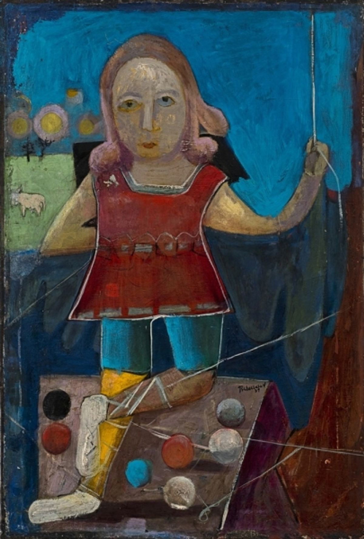 Girl with Balloon, Nahum Tschacbasov, 1939 at Nahum Tschacbasov Retrospective Opens at National Arts Club