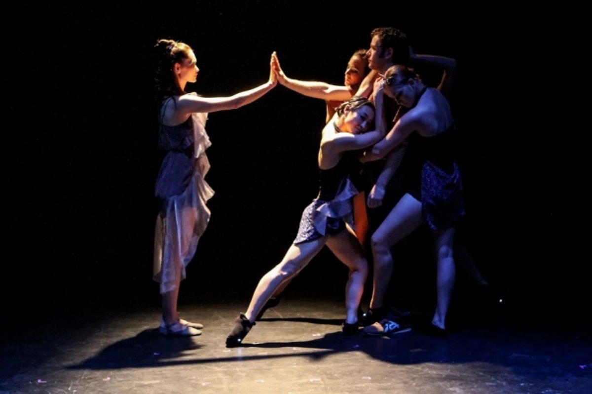 Asol Karim with Marek Sapieyevski embraced by counter clockwise from the top:  Rina Barrantes, Yukari Osaka, Natalie Robison at 