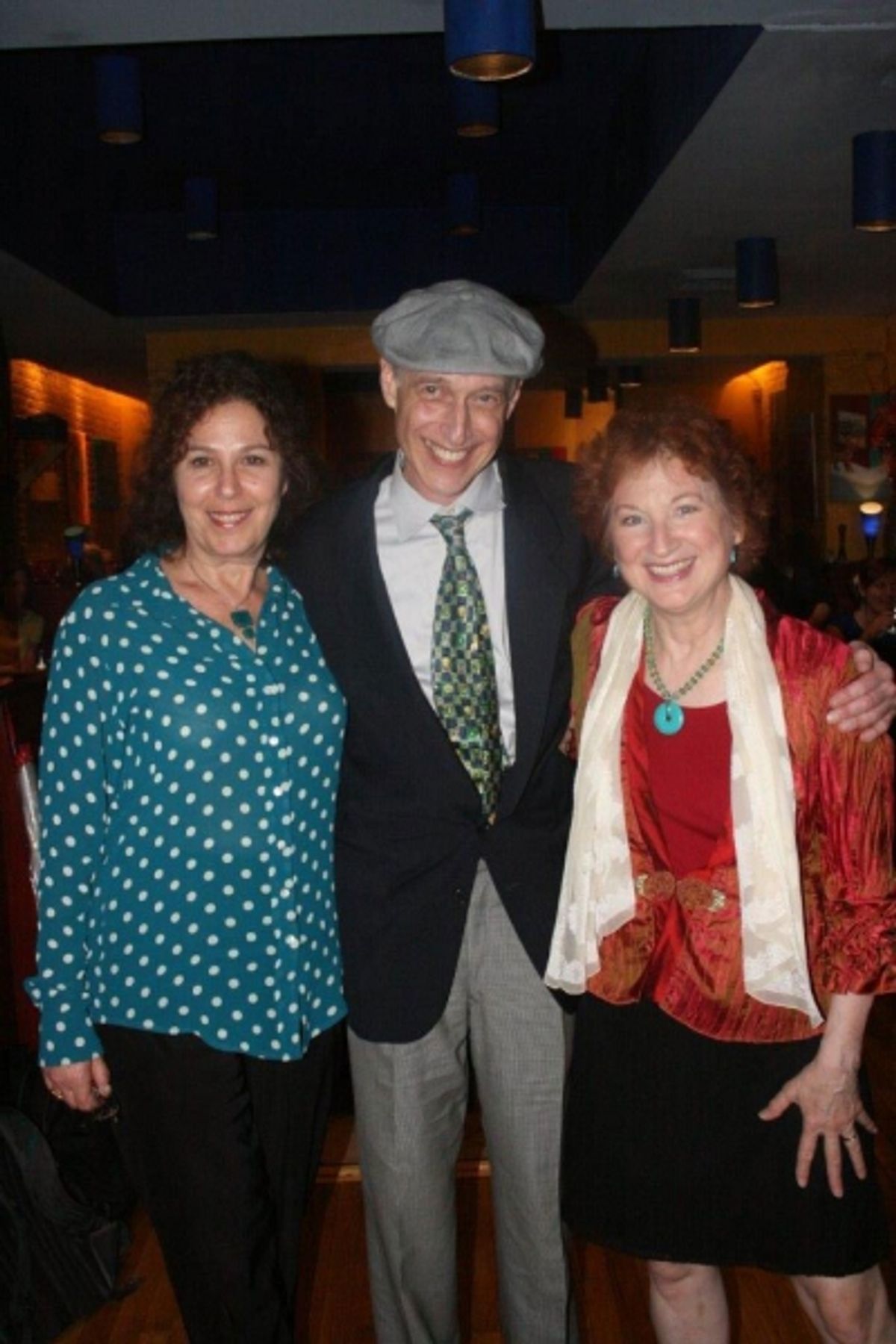 Amas Musical Theatre's Donna Trinkoff, Star and co-writer, Elaine Bromka and co-writer  Eric H. Weinberger at 