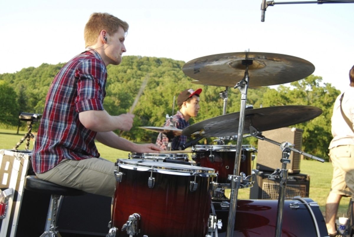 Drummer Austin DeVries performs at The Mansion at the Fontanel. at Adrianna Freeman Wraps CMA Music Festival in Nashville