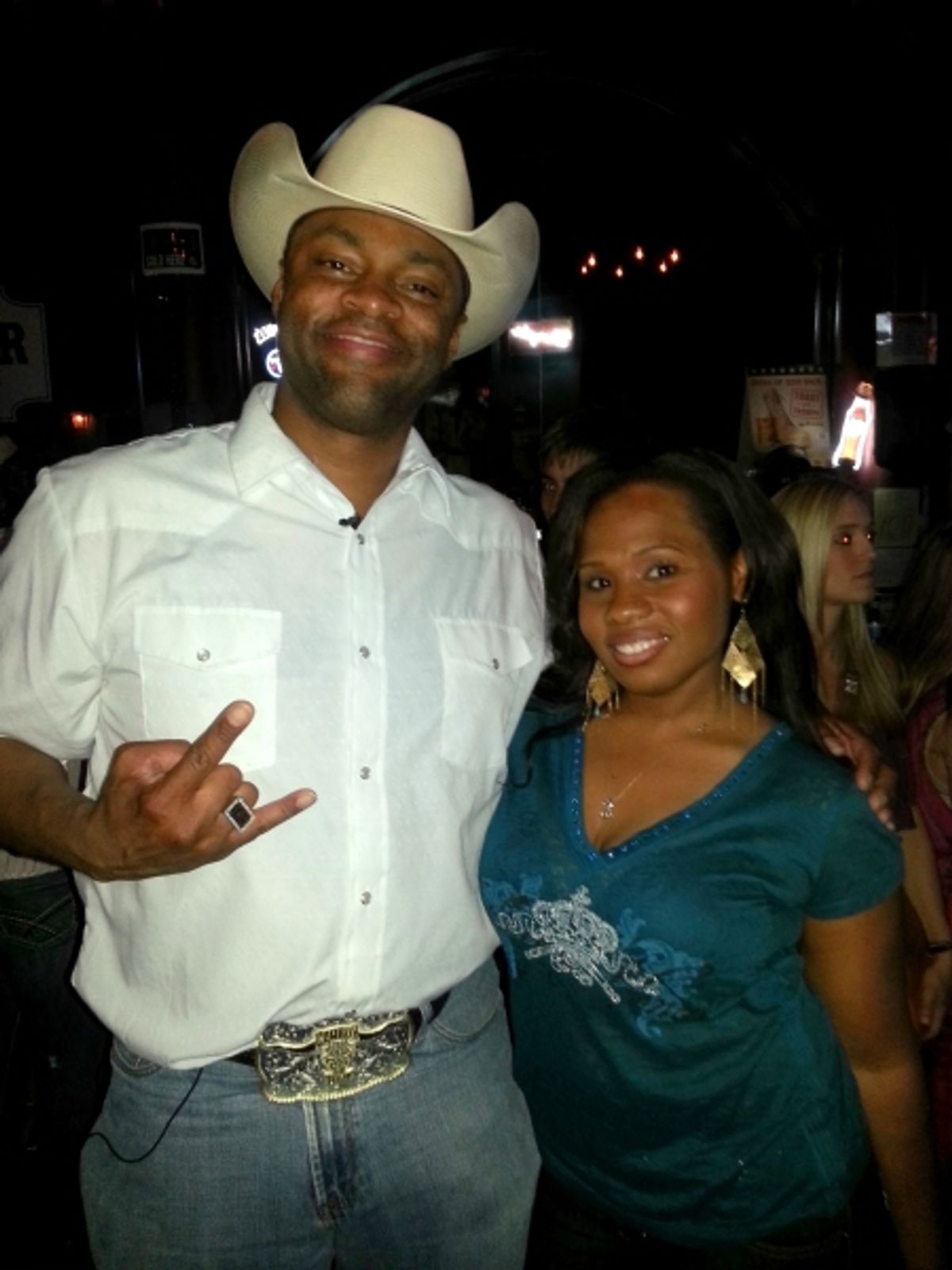 Country-rapper Cowboy Troy with Adrianna Freeman, following a performance at the Silver Dollar Saloon. at 