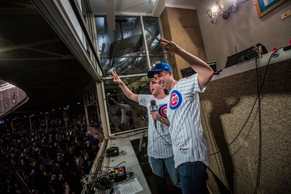 Photo Flash: BOOK OF MORMON's Nic Rouleau and Ben Platt Perform 7th Inning Stretch at Wrigley Field  Image