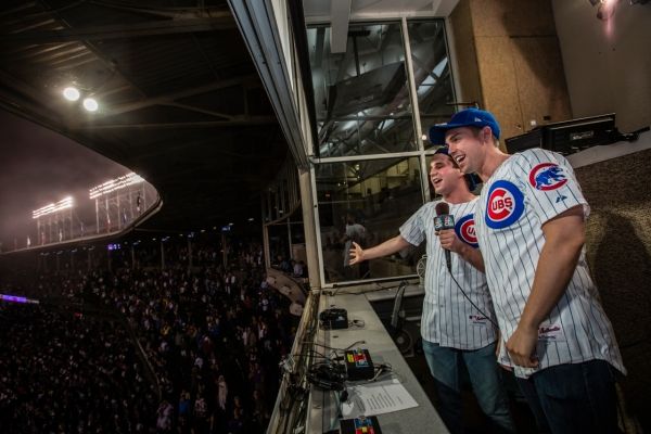Photo Flash: BOOK OF MORMON's Nic Rouleau and Ben Platt Perform 7th Inning Stretch at Wrigley Field  Image