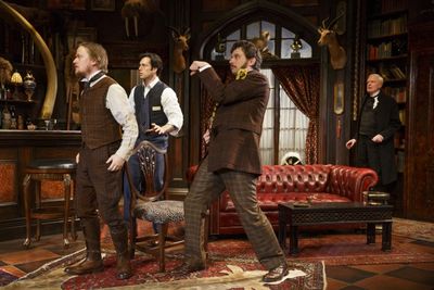 Steven Boyer, Lorenzo Pisoni, Brian Avers (holding snake) and John McMartin Photo