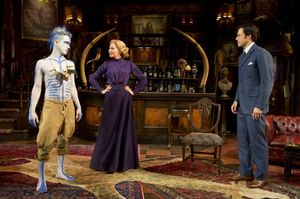Carson Elrod as Luigi, Jennifer Westfeldt as Phyllida Spotte-Hume and Lorenzo Pisoni  Photo