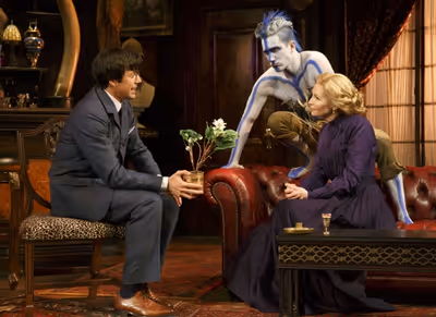 Lorenzo Pisoni as Lucius Fretway, Carson Elrod as Luigi and Jennifer Westfeldt as Phy Photo