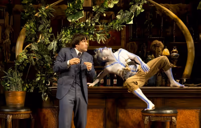 Lorenzo Pisoni as Lucius Fretway and Carson Elrod as Luigi Photo