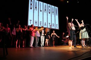 The ensemble, led by Danielle Barnum, Ryan McCabe, and Kate Jaeger Photo