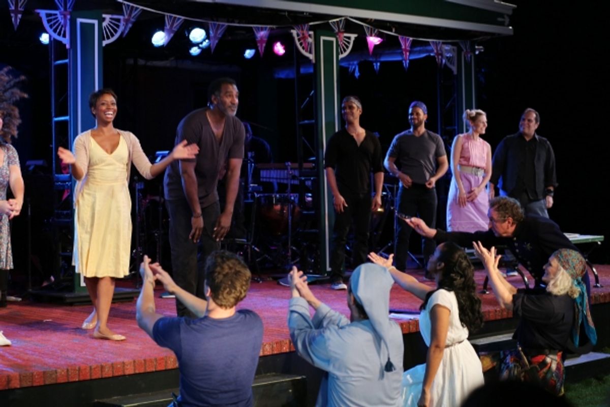 Montego Glover, Norm Lewis, Jonathan Groff, Martin Short, Anika Noni Rose, Glenn Close, Eric Idle & Cast  at 